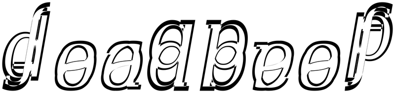Ambigram for deadbeef in Dejavuserifcondensed-italic